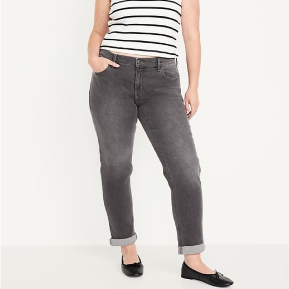 Old Navy Faded Black Jeans mid rise WOW boyfriend NWOT
